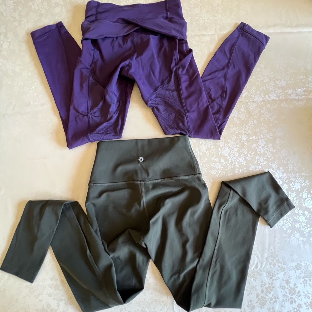 2 Pair lululemon athletica Purple and Brown Leggings